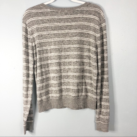 Spiritual Gangster Striped Sweater Gold Lettering Gray Size Medium - Picture 6 of 9